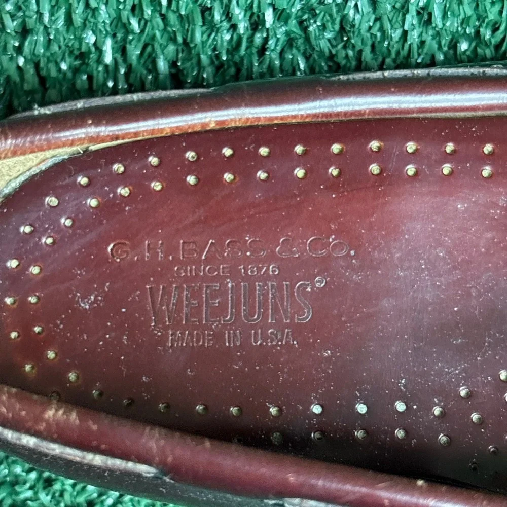 G.H. Bass & Co. Weejuns Tassel Leather Classic Preppy Loafers Burgundy Mens 12 D